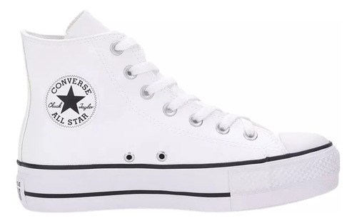 Tênis Converse  All Star Platform Lift Hi Branco Preto Ct098