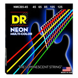 Cuerdas Neon Bajo De 5 Multicolor Dr Strings® Nuevas Envio M
