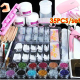 35pcs Polygel Kit Uñas Uv Led Lámpara Para Poli Gel Set