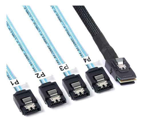 Adcaudx Mini Cable Sas A Sata: 0.5 M Sff-8087 A Sata Mini Sa