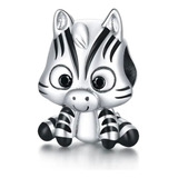 Charm 100% Plata S925 Cebra Zebra Bebe Animal Para Pandora