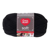 Estambre Acrílico Suave Liso Soft Yarn Red Heart Coats Color Black 4614