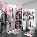 Cortinas D/ducha Chrainy C/accesorios - Eiffel Rosa