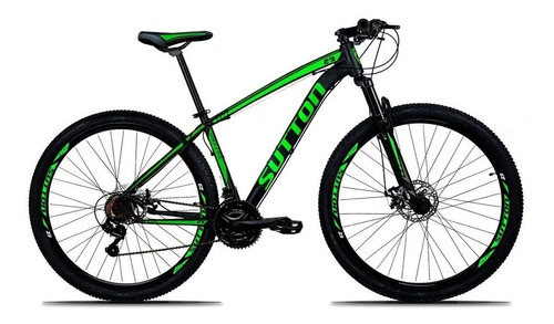 Mountain Bike Sutton New Aro 29 19  21v Freios De Disco Hidráulico Câmbios Shimano Cor Preto/verde