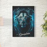 Tela Quadro Canva Grande Decorativo Disciplina Leão 50x70 Cm