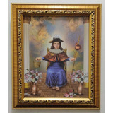 Santo Niño De Atocha En Marco Dorado B 30 X 25 Cms 