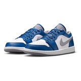 Zapatillas Nike Air Jordan 1 Low Azul Y Gris Originales