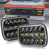 2 Faros Led 5x7 72w 15 Lupas Jeep, Dodge, Chevrolet, Etc...