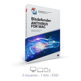 Esd Bitdefender Compatible Con Mac 3 Usuarios, 1 Año