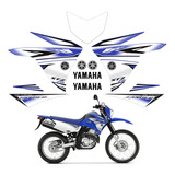 Adesivo Moto Yamaha Lander Xtz 250 11/ Azul + Logos Genérico