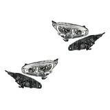 Par Juego Faros Peugeot 208 2013 - 2014 Con Lupa Y Leds Sxc