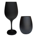 6 Copas Vino Barone Y 6 Vasos Copon Gourmet Color Mate Opaco