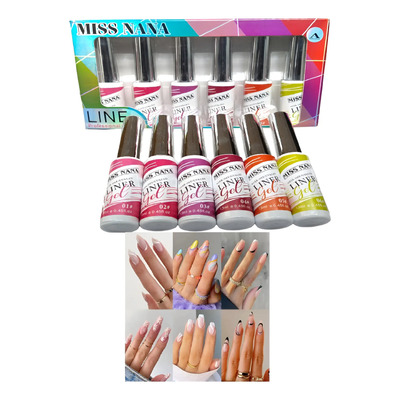 Set De 6 Esmaltes Liner Para Hacer Figuras Multicolor