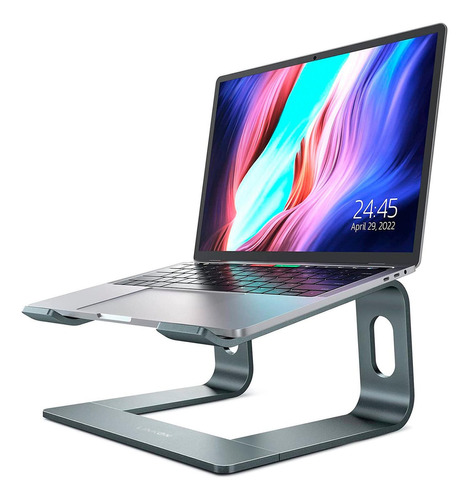 Base Soporte Para Portatil Linkon Aluminio Mac Macbook 10-16 Color Gris Claro