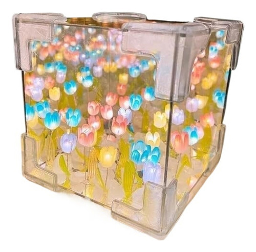 Cubo De Luces Con Tulipán Para Dormitorio, Salón, Escritorio