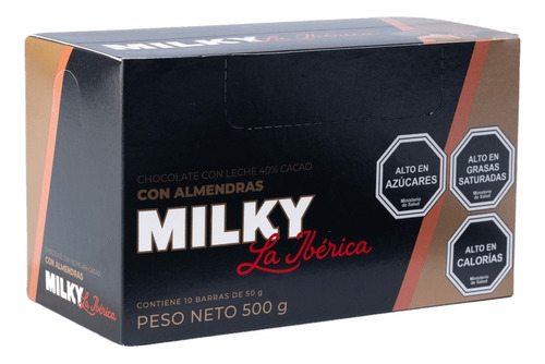 Pack X10 Chocolate Milky Almendra 50g La Ibérica