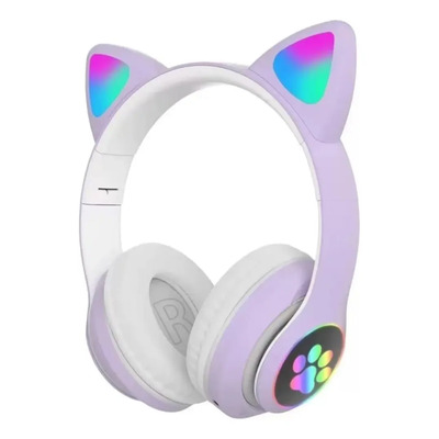Auriculares Oreja Gatito Colores Led Inalámbricos Bluetooth Violeta | MercadoLibre