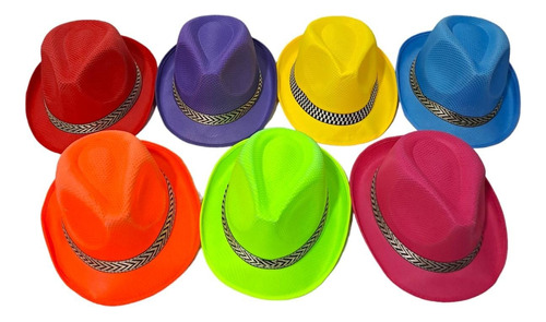 Combo Gorro Tanguero Fluor X 10 Sombreros Guapo Tango Fluo