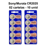 10 Baterias Cr2025 3v Sony/murata (2 Cartelas)