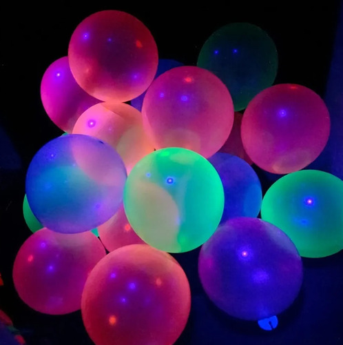 Pack 25 Globos Neón Para Fiestas Flúor. Fluorescentes Uv