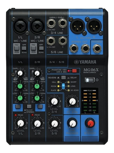 Mixer Consola Yamaha Mg06x De 6 Canales Con Efectos + Cuo