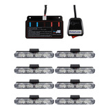 Baliza 8 Modulos 4 Led 32w Estrobo 12v Nl351-8 Azul Policia