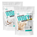 Kit 2 Authentic Whey 900g Sorvete Coco + Baunilha - Wise