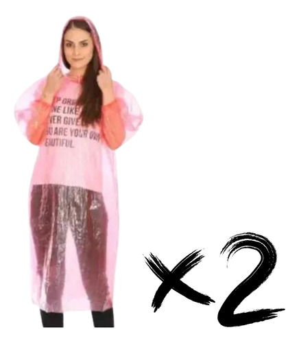 X2 Capa Impermeable Lluvia Piloto Sobretodo Transparente