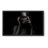 Quadro Grande Decorativo Mulher Negra 4  90x70 S/vidro