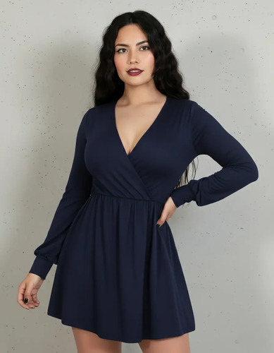 Vestido Venus Manga Larga Cruzado Holgado Moderno Curvy | MercadoLibre