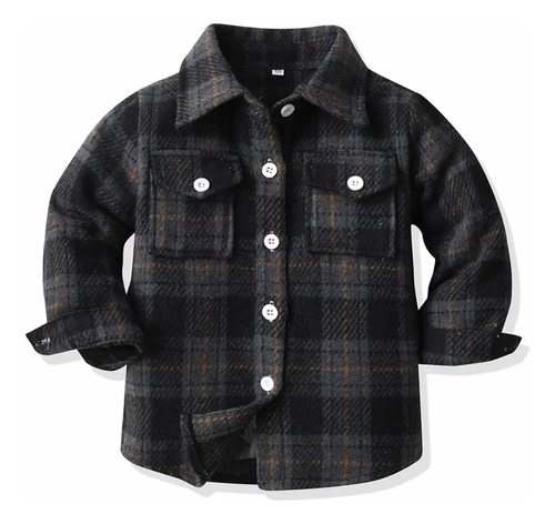 Abrigo En V Para Niños, Camisa De Franela, Chaqueta A Cuadro
