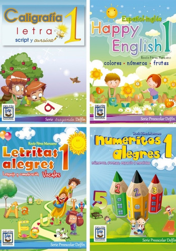 Guías Escolares Para 1ro De Preescolar Kinder Paquete De 4