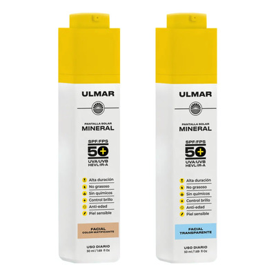 Protector Solar Facial Ulmar Color Matificante+piel Sensible | MercadoLibre