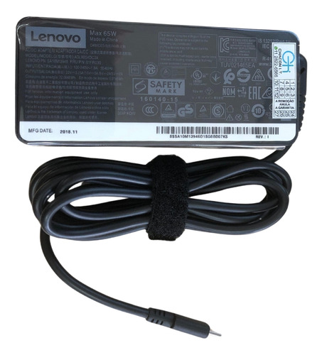 Fonte Carregador Note Lenovo Thinkpad X1 Yoga 2nd Usb-c 65w