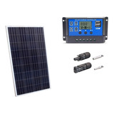 Kit Painel Placa Energia Solar 100w Controlador 20a E Mc4