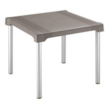 Mesa Shia 85x85x72cms Mocca - Patas De Aluminio Rimax