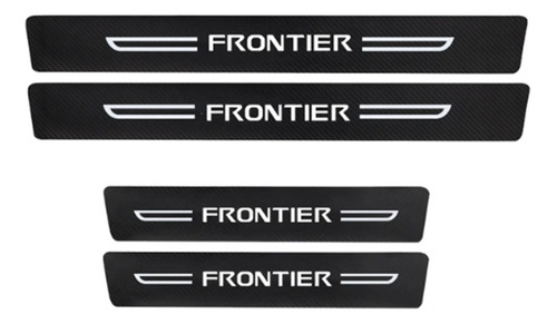 4 Stickers Protección Estribos Nissan Frontier Fibra Carbono