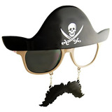 Traje Pirata Halloween Bigote Gafas Sol Stache