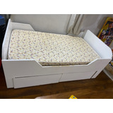 Cama Infantil Laqueada Con Cajones 1,40 X 0,80 C Colchón 