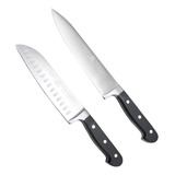 Juego De 2 Cuchillos Profesional Elite Chef Santoku Vencort