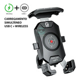 Suporte De Celular Moto Carregamento Indução/usb