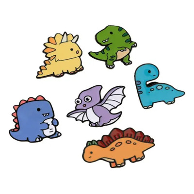 Pin Metálico De Dinosaurio De Dibujos Animados 6pcs | Meses sin interés