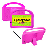 Case Suporte Infantil Rosa P/ Tablet 7 Polegadas + Caneta