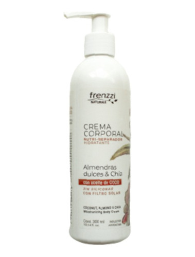 Crema Corporal Coco Almendras Y Chía - Frenzzi X 300 Ml