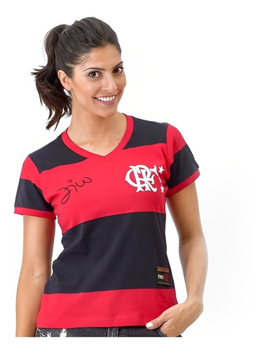 Camisa Flamengo Feminina Retrô 1981 Zico Libertadores