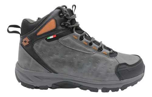 Zapatilla Outdoor Hombre Lotto - Pizzoc Hc Gris Naranjo