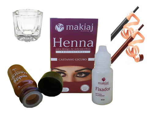 Henna Makiaj Sobrancelha + Lapis Dermatografico + Dappen