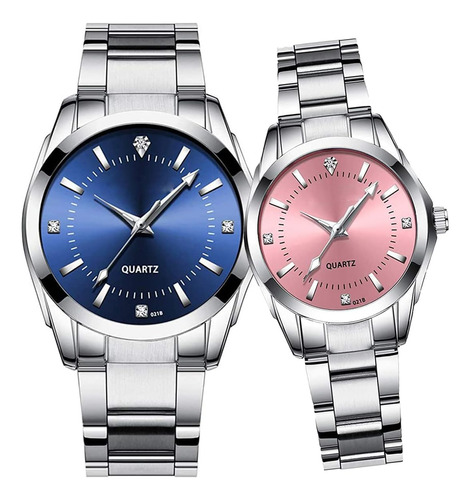 Relojes De Pareja Para Hombres Y Mujeres, Reloj De Acero Ino