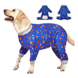 Pijama Grande Para Perros Lovinpet, Estampado De Cohete Azul