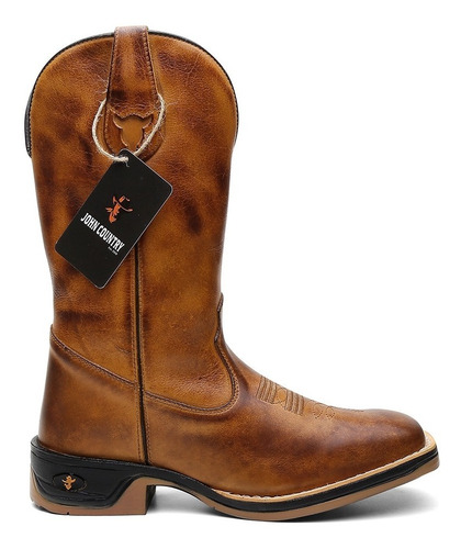 Bota Botina Texana Country Masculina Em Couro Legítimo Jump